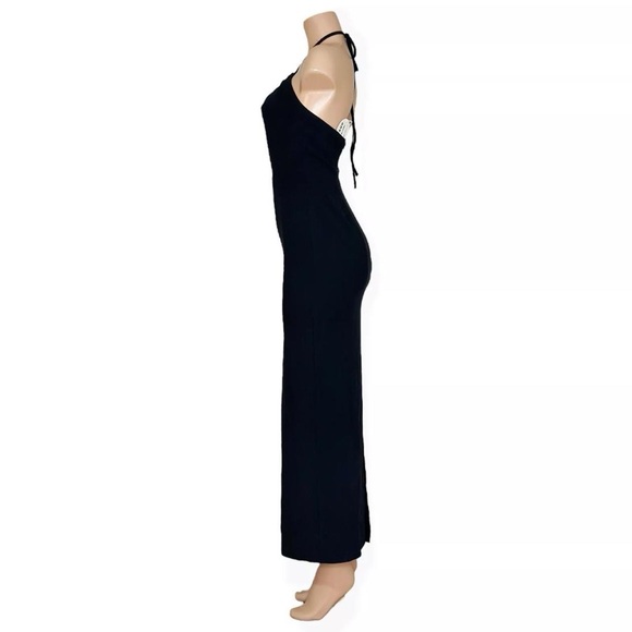 STAUD Abigail Swirl Halter Maxi Dress, Black, 2 (US) - Picture 4 of 8